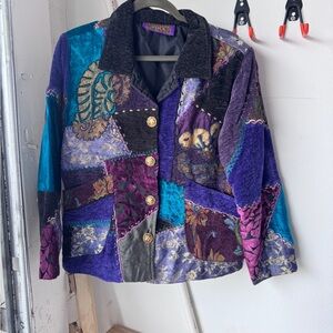 Elegant Multicolor Patchwork Women's Blazer